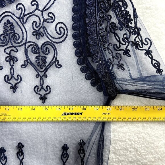 Simply Couture sz XL Boho Lace Sheer Top Embroidered Designer Hippie Peasant NWT - Picture 6 of 10